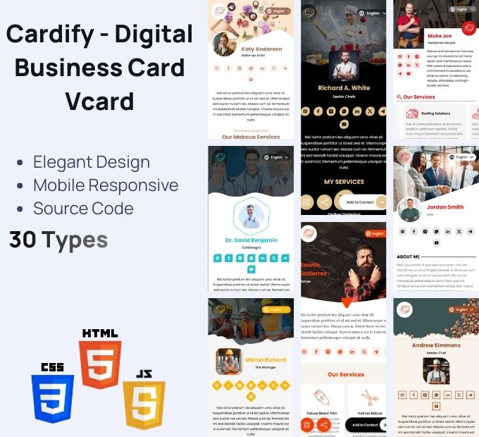 Cardify – Digital Business Card & vCard Elegant HTML