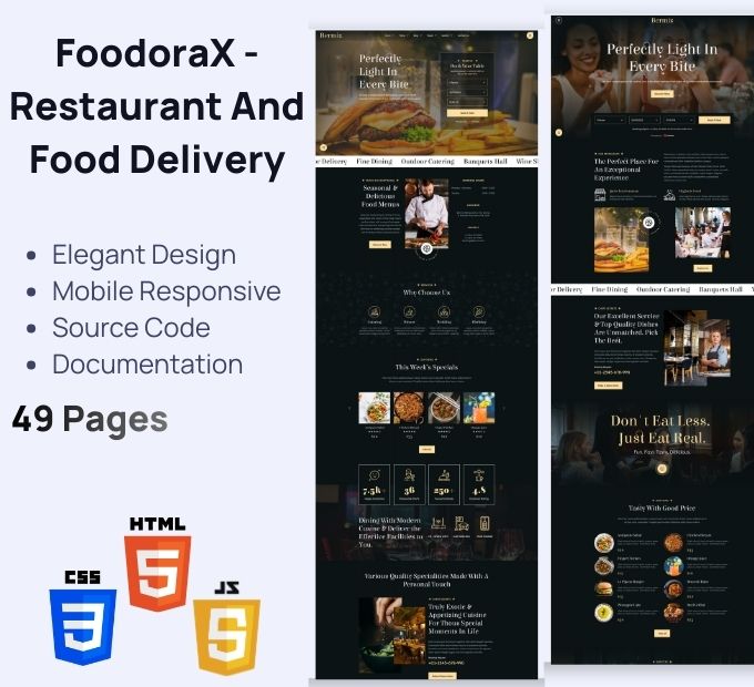 FoodoraX – Restaurant & Food Delivery Elegant HTML