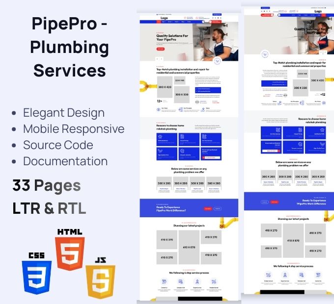 PipePro – Plumbing Services Elegant HTML