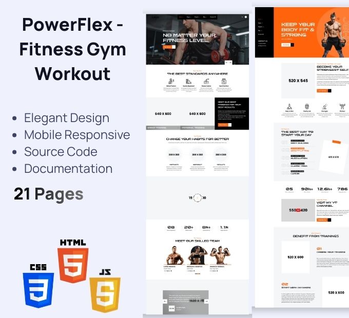 PowerFlex – Fitness Gym & Workout Elegant HTML