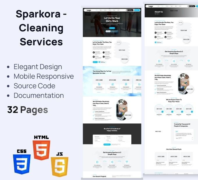 Sparkora – Cleaning Services Elegant HTML