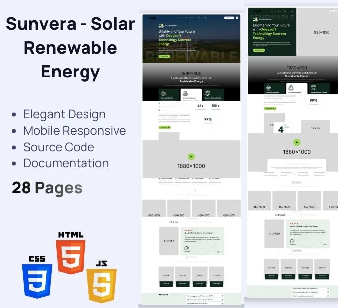 Sunvera – Solar & Renewable Energy Elegant HTML